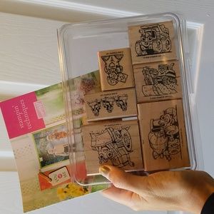 Set Of (6) Vintage Stampin' Up Rubber Stamps Construction Themed